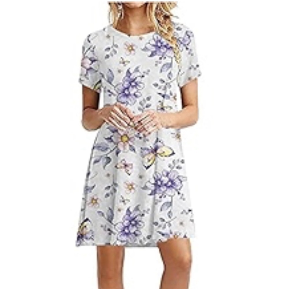 NWOT Floral Print Women's Dress size 2X flowers and butterflies